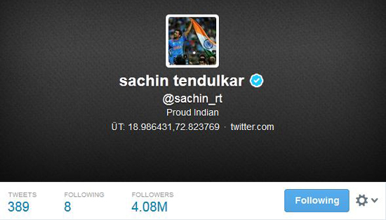 Sachin Tendulkar Top 10 Most Followed Cricketers on Twitter.